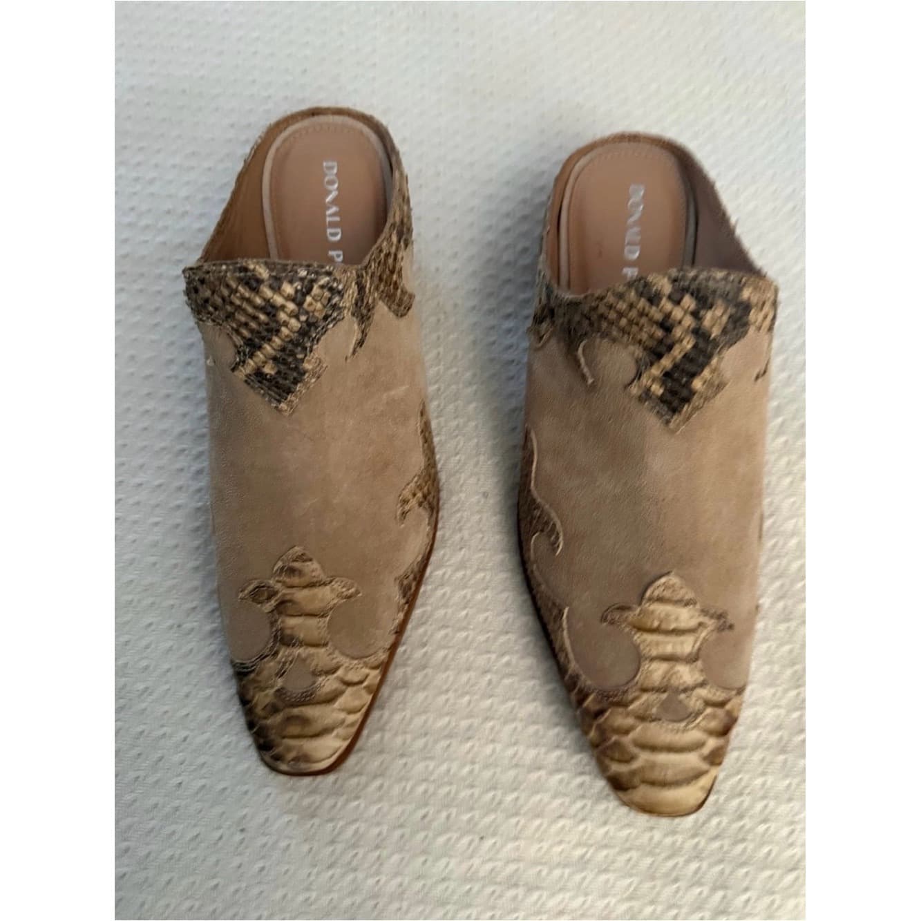 Donald J Pliner Western Couture Bozza Brown Suede Mules - Image 1