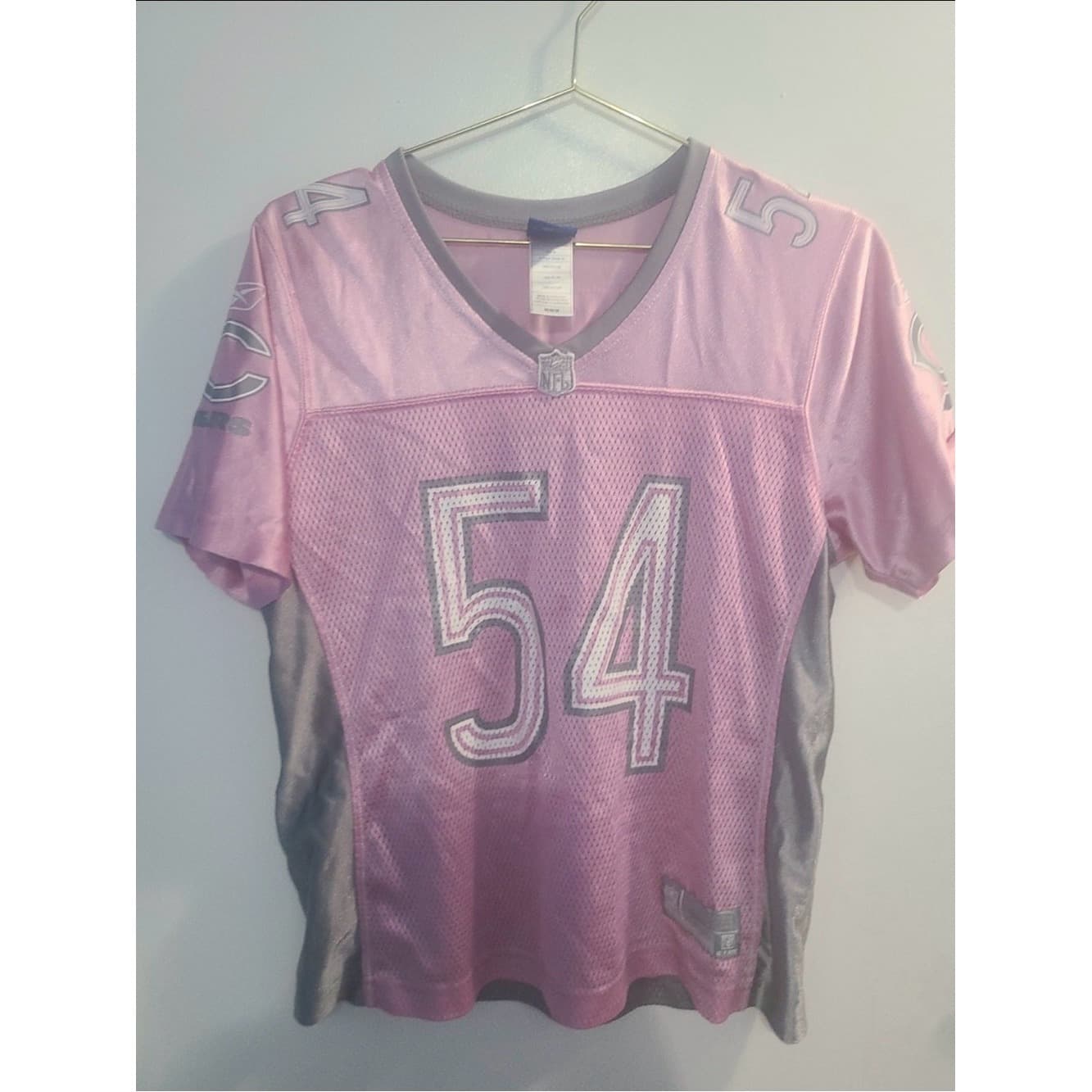 Chicago Bears Brian Urlacher Pink #54 Women's Football Jersey - Image 1