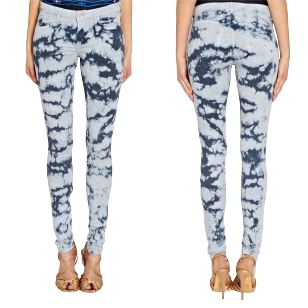 MOTHER Tie-Dye Blue and White Jeggings - Image 1