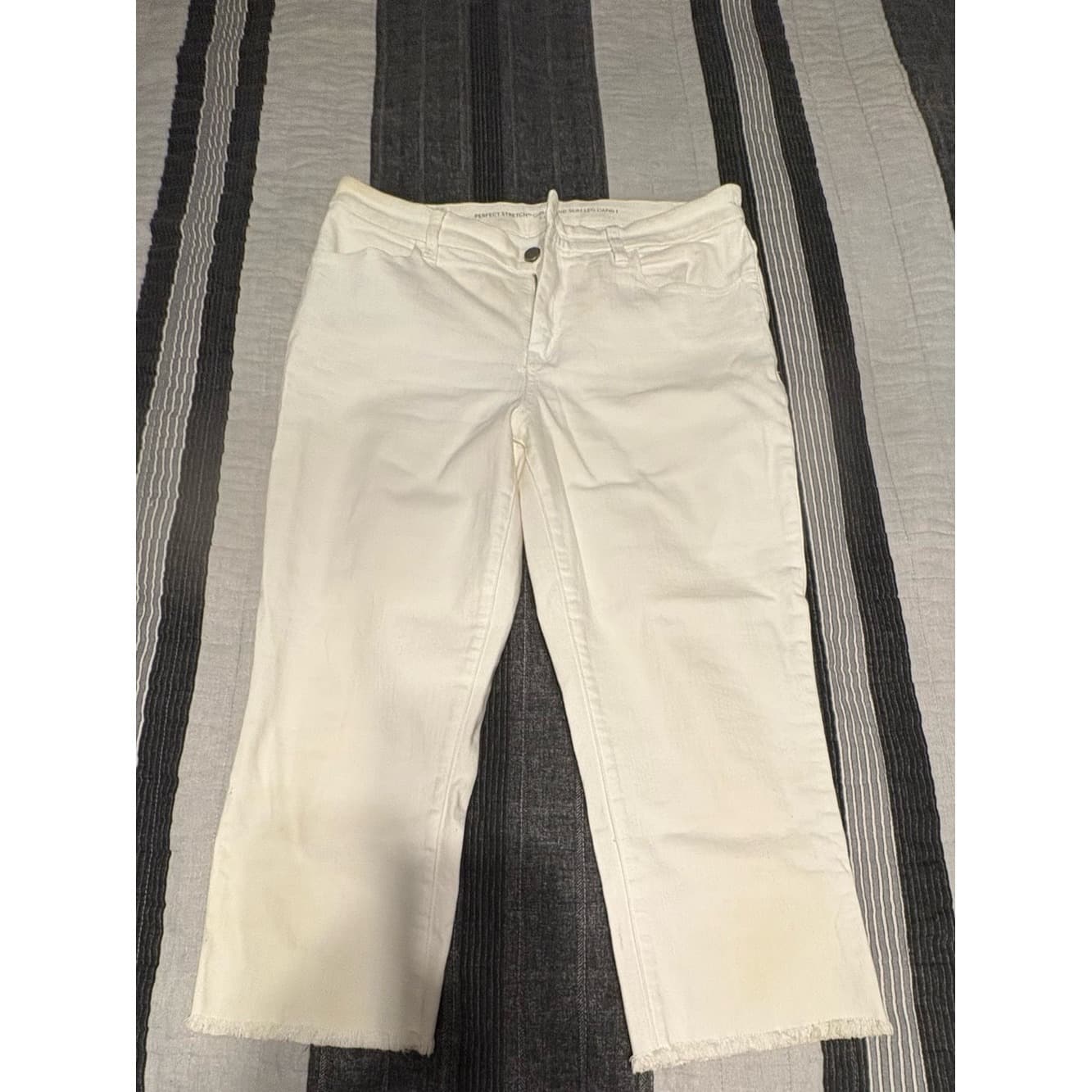 Chico's perfect stretch girlfriend slim leg frayed capris - Image 1
