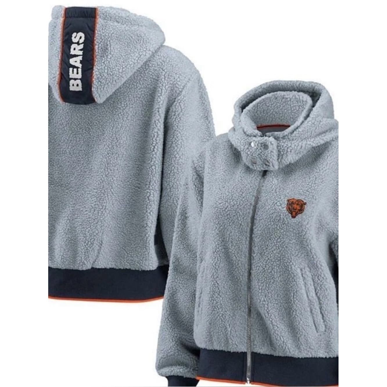 NFL WEAR by Erin Andrews Chicago Bears Fleece zip up Hoodie - Image 1