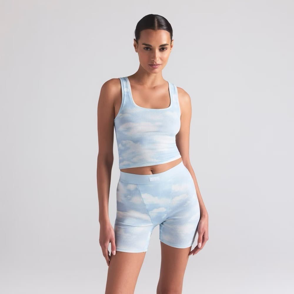 SKIMS Cloud Sky Ribbed Cropped Tank - Image 1