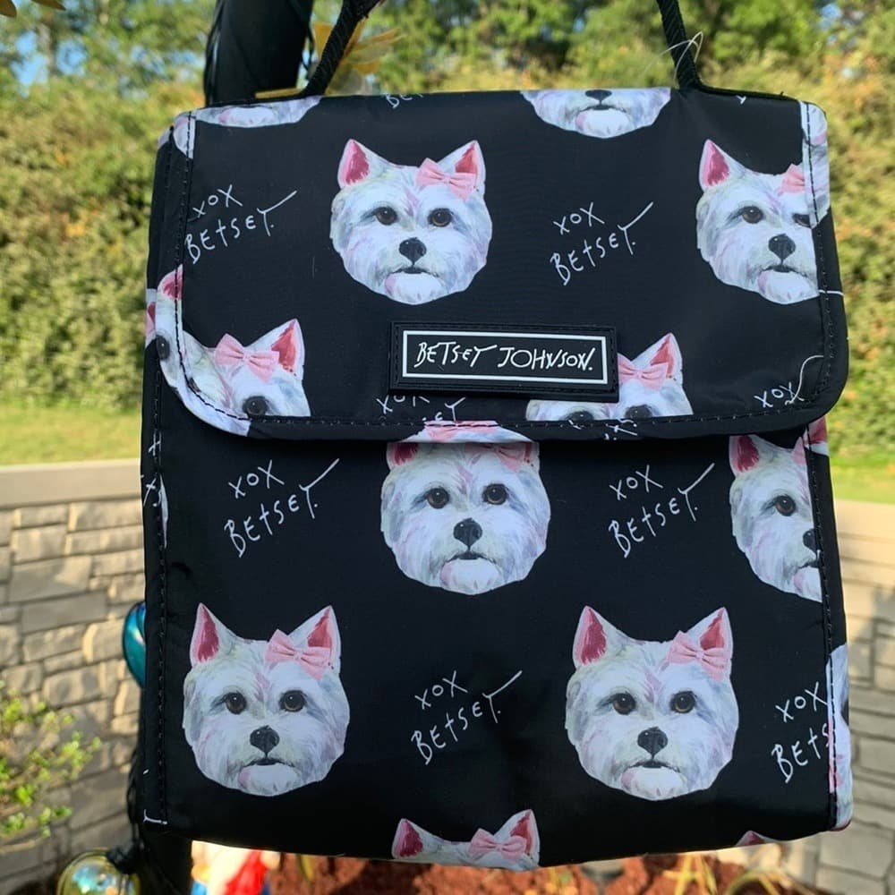 Betsey Johnson Lunch Tote with Westie Dog Print - Image 1