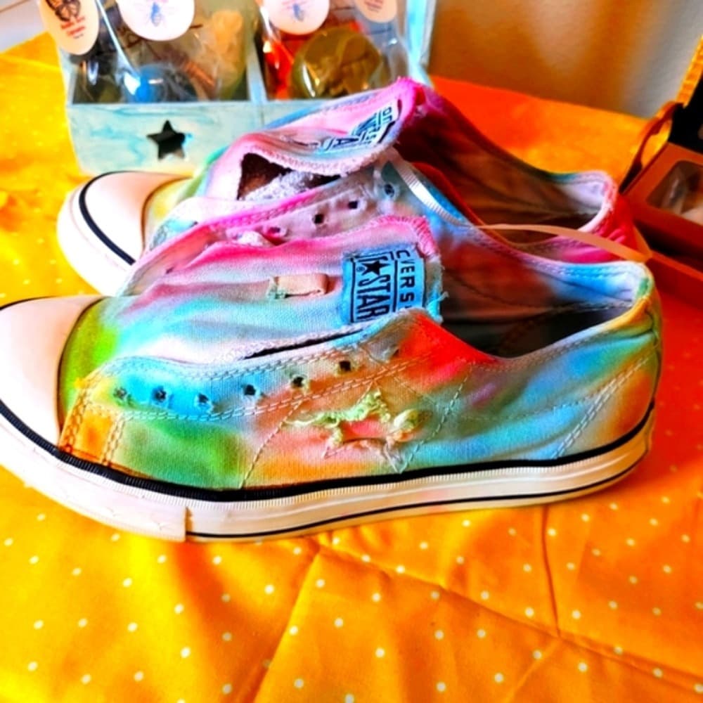Converse Tie-Dye Multicolor Low Top Sneakers - Image 1