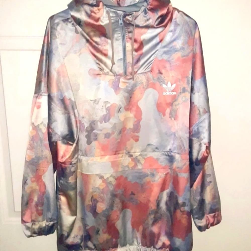 Adidas Multicolor Abstract Print Windbreaker Jacket - Image 1