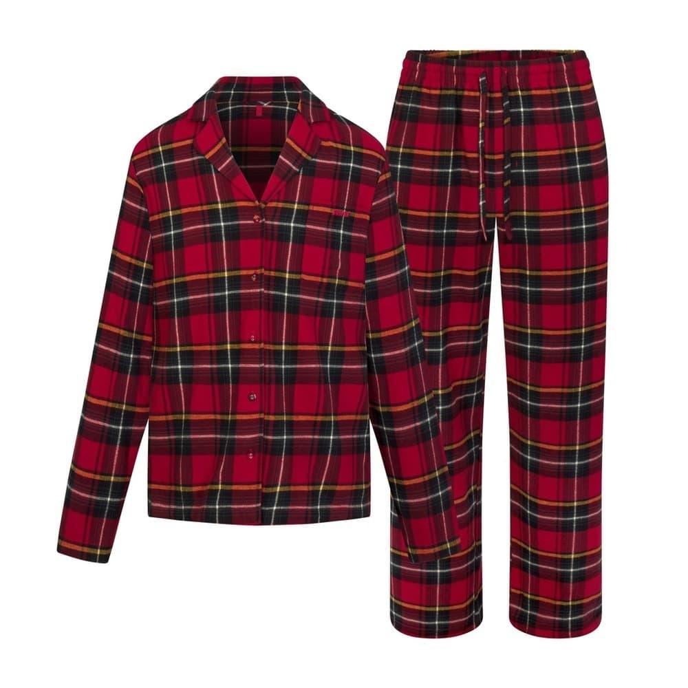 SKIMS Red Plaid Men's Two-Piece Pajama Set - Image 1