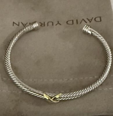 David Yurman X 5 mm Cuff Bracelet 925 Sterling Silver - Image 1