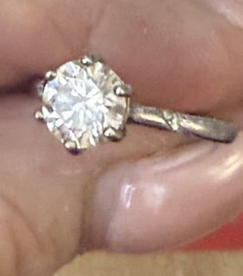 Lab Created Diamond 2ctw 14 Kt White Gold Ring New Comes W/ Box Size 7 - Image 1