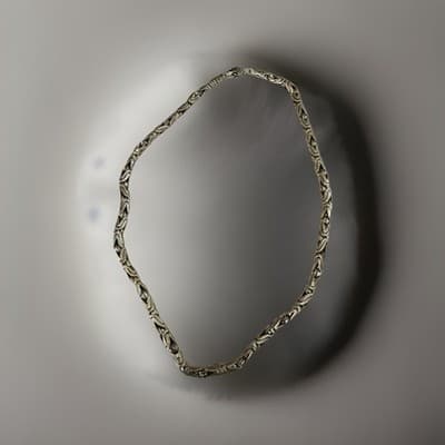 8 Mm Bysantine Sterling Silver 20 Inches Necklace For Unisex 925 - Image 1