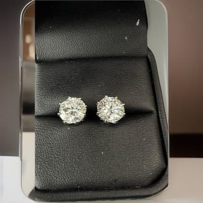 3 Ctw Lab Created Diamond Stud Earrings - Image 1