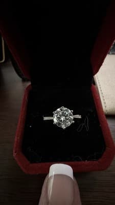 14 K Lab Created Diamond Ring Size 7 4 Ctw Vs1 F - Image 1