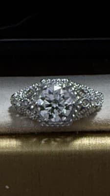 Lab Created Diamond Size 7 Sterling Silver Beautiful Ring - Image 1