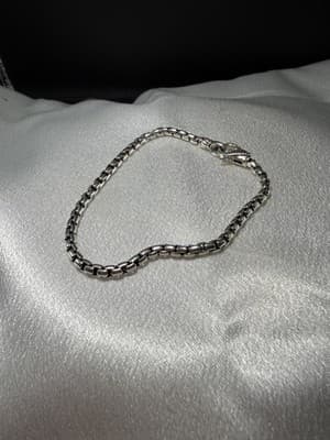 JAI John Hardy Solid 925 Silver 7mm Box Chain 8 In - Image 1