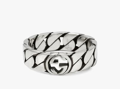 Gucci Chain Interlocking G Ring Size 7 8 Mm - Image 1