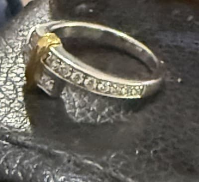 Lab Grown Diamonds 18 Kt And Sterling Silver Ring Size 7 - Image 1