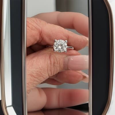 3.0 Ctw Lab Created Diamond Ring Pt950 Platinum Setting Size 7