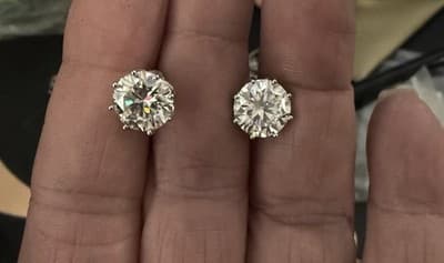 4 Ctw Lab Created Diamond White Gold 14 Kt Post Earrings