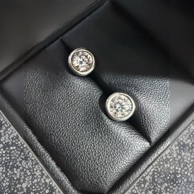 14 Kt White Gold Lab Grown Diamond Earrings