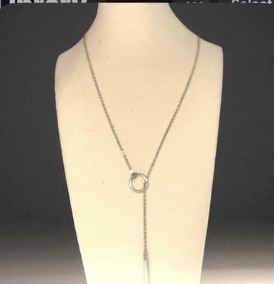 Lariat Necklace Sterling Silver 32 Inches