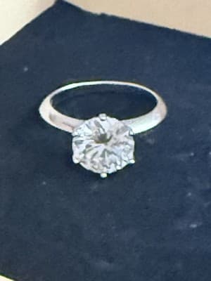 Lab Created Diamond Ring 2 Ct Solitaire Ring Engagement 14 Kt White Gold