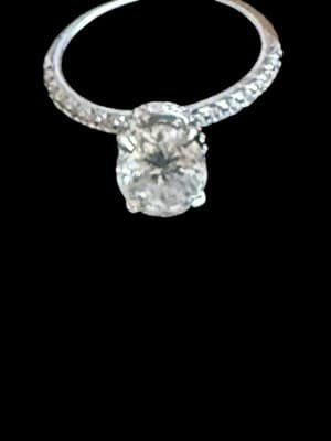 2.0 Lab Created Diamond Ring 14 Kt Gold White Good Size 7