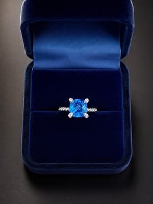 Blue Topaz And Sterling Silver Size 7 Ring