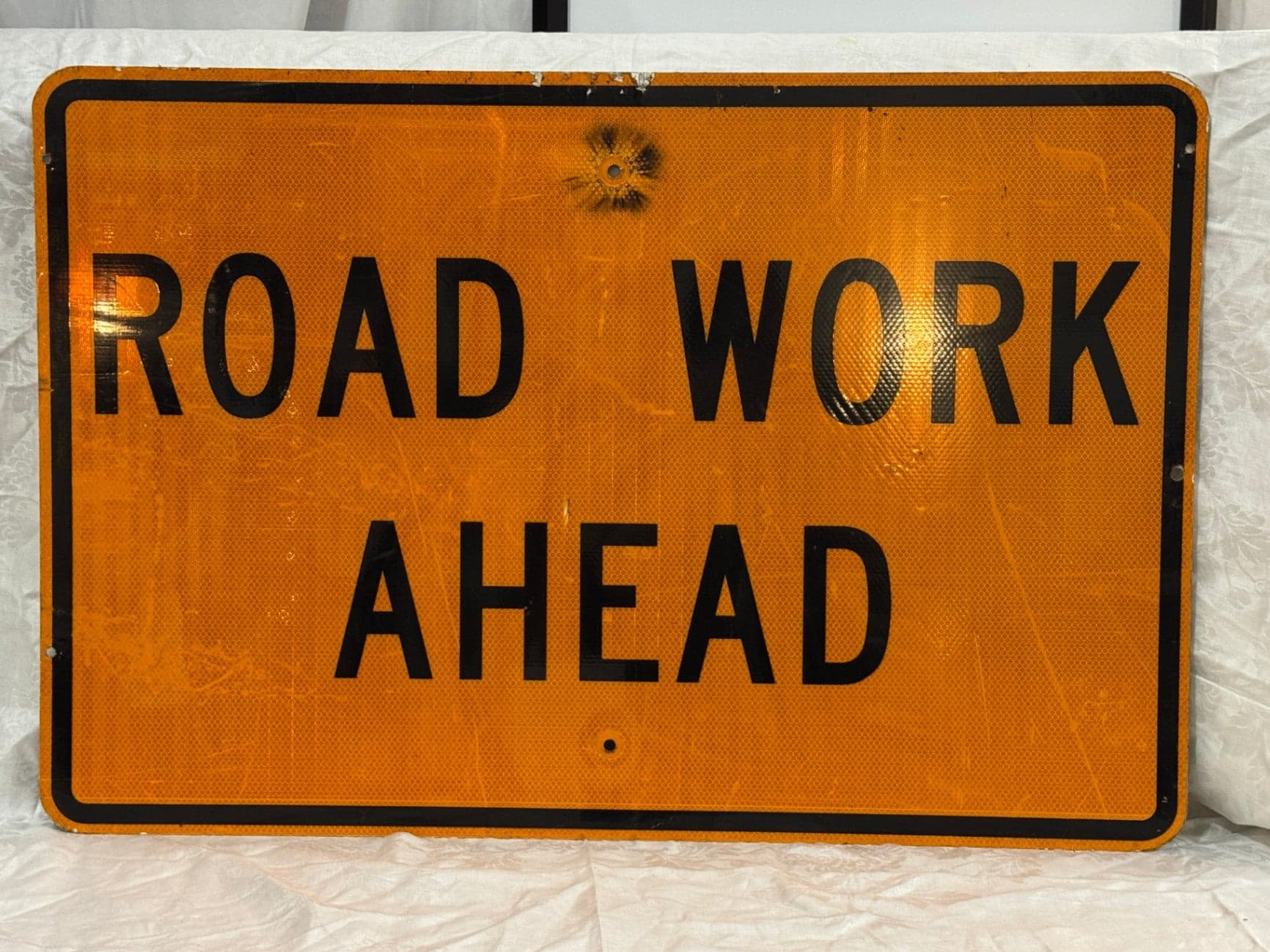 Authentic Road Work Ahead Sign - Image 1