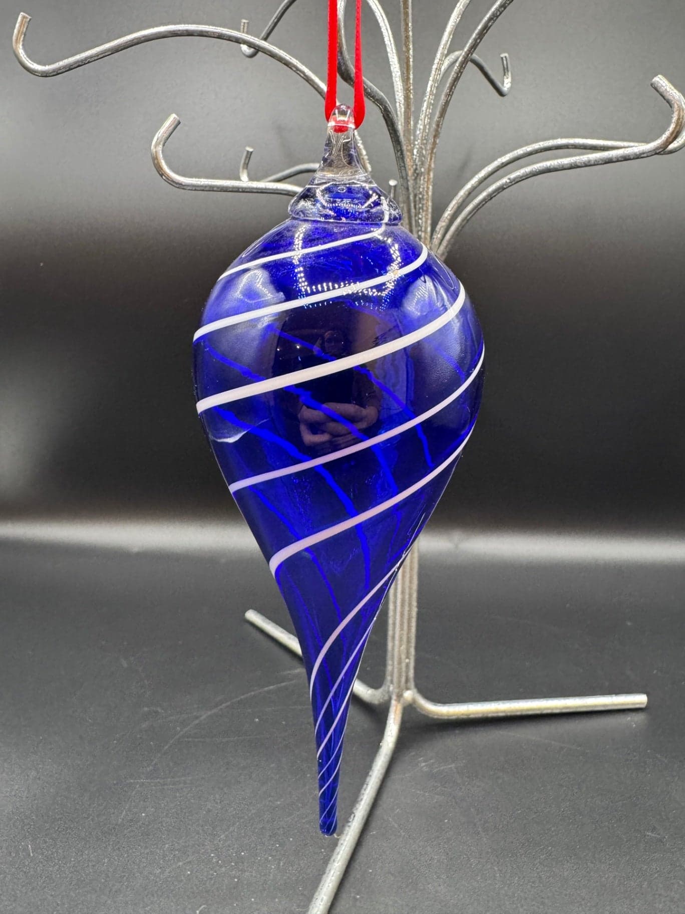 Cobalt Handblown Glass Ornament - Image 1