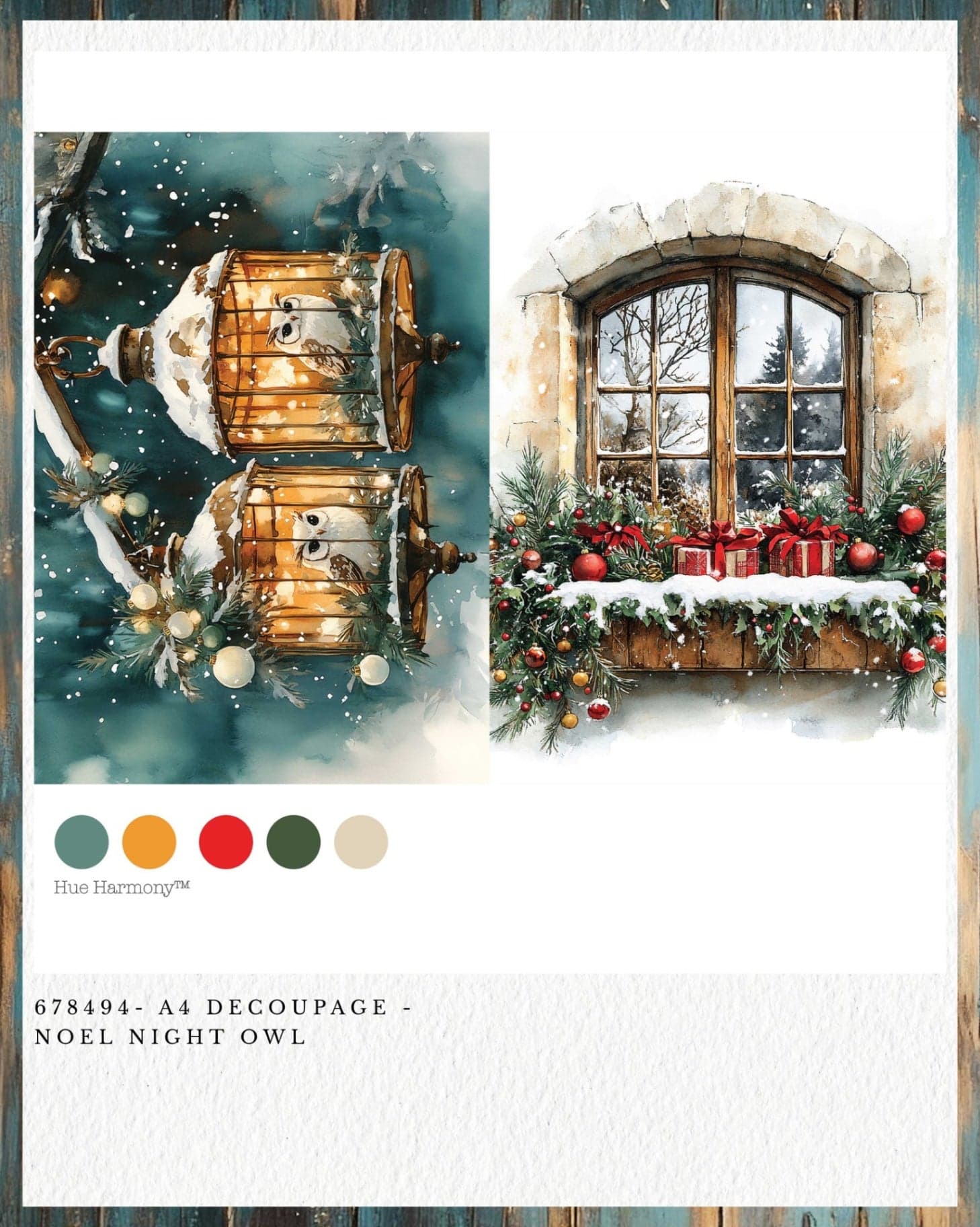 A4 Decoupage - Noel Night Owl - Image 1