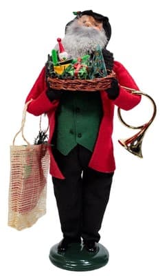 BYERS CHOICE Signed Caroler Grandparent Shopper Man Gifts Toys Horn Xmas Figure - Image 1