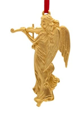 Lewis Stern LS Signed Gold Gilt Musical Angel Christmas Ornament Vintage - Image 1