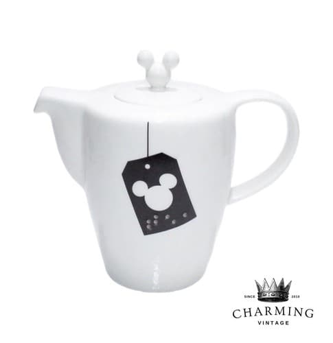Vintage Walt Disney World Mickey Mouse White Porcelain Teapot - Image 1