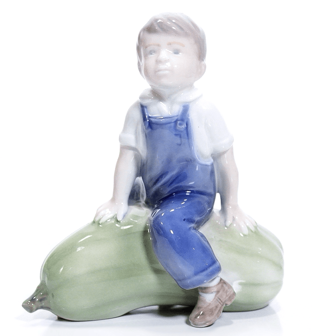 ROYAL COPENHAGEN Denmark Boy Sittin On Gourd Porcelain Figurine RARE - Image 1