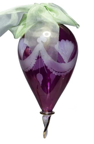Vintage Antique LARGE Cut to Clear Lavender Purple Glass Christmas Ornament 9" - Image 1
