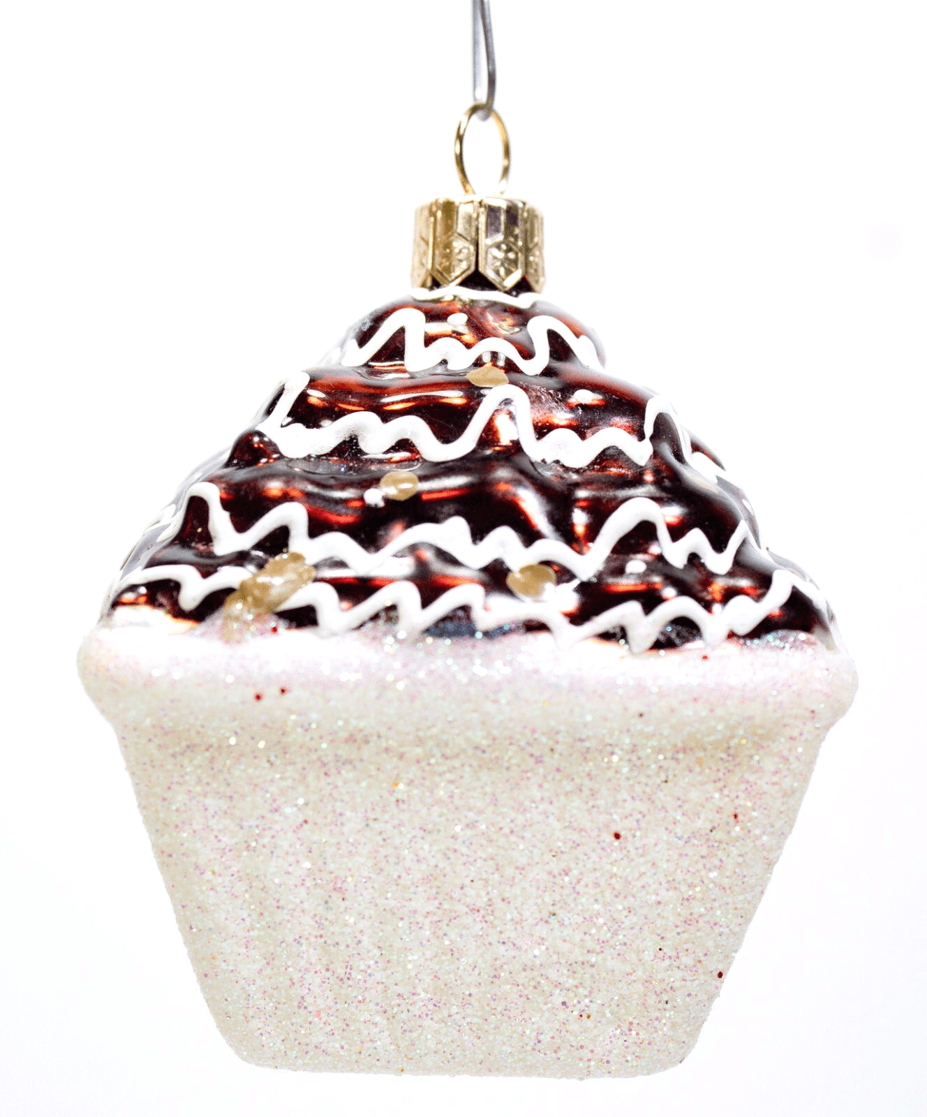 KURT ADLER Vintage Made in Poland Blown Glass Chocolate Cake Christmas Ornament - Image 1