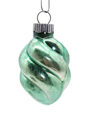 Vintage SHINY BRITE Green Swirl Glass Christmas Ornament - Image 1