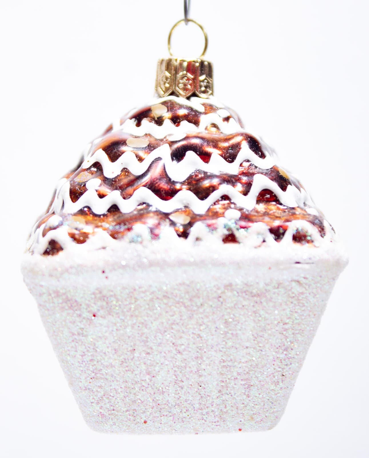 KURT ADLER Made in Poland Vintage Blown Glass Chocolate Cake Christmas Ornament - Image 1