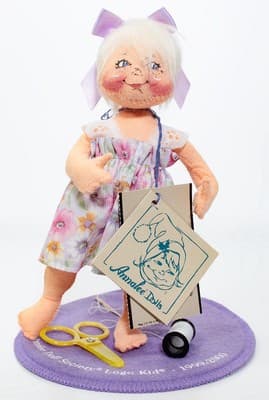 Vintage ANNALE MOBILITEE "Mending My Teddy Logo" Artisan Doll 7" NWT - Image 1