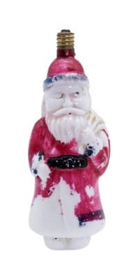 Vintage Milk Glass Hand Painted Santa Claus Christmas Light Bulb - Image 1