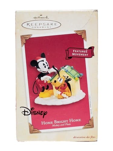 HALLMARK KEEPSAKE "Home Bright Home" Mickey & Pluto Christmas Ornament - Image 1