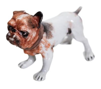 Antique Germany Hand Painted Porcelain Bulldog Dog Figurine - Image 1