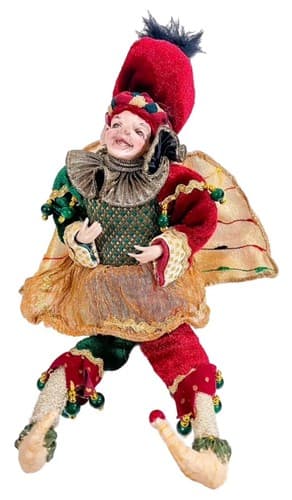 RARE Vintage Victorian Jester/Elf Holiday Doll Shelf Sitter Figurine - Image 1