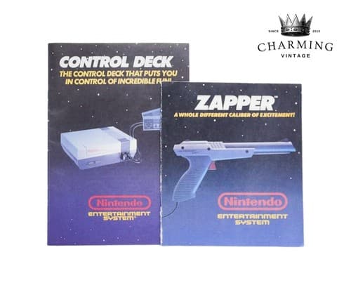 Vintage NESS Nintendo CONTROL DECK & ZAPPER NES Instruction Manuals - Image 1