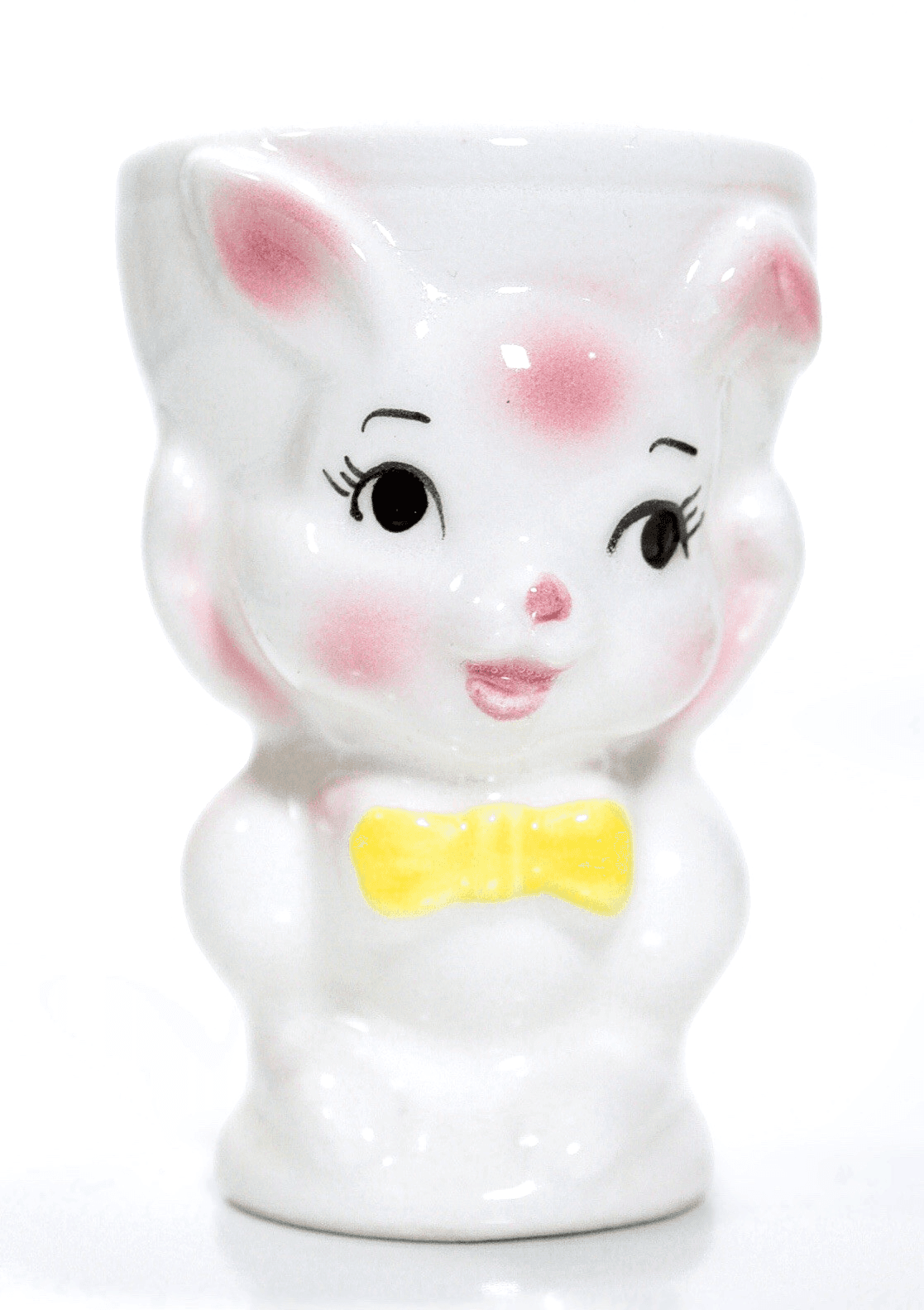 Vintage CROWN ART CERAMICS Nagoya Japan Ceramic Bunny Rabbit Egg Cup - Image 1