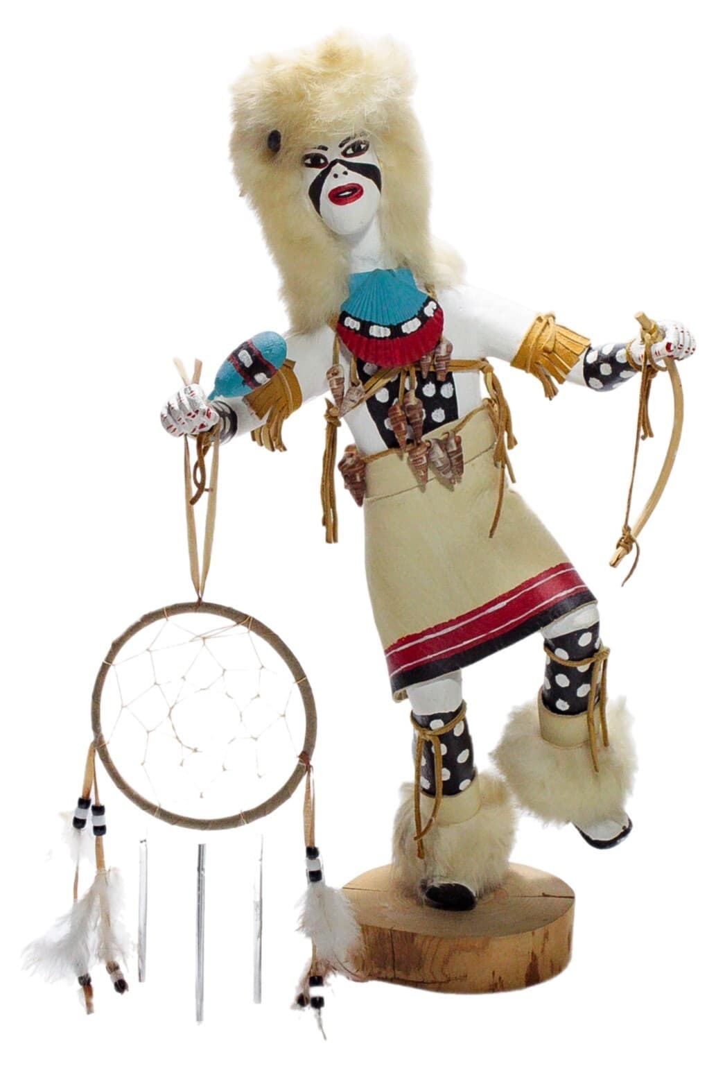 Native American Hopi KACHINA Doll Signed R. MITCHELL White Dancer Wooden Doll - Image 1