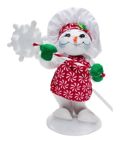 Vtg 2015 ANNALEE Mobilitee PEPPERMINT CHEF SNOWMAN Christmas Artisan Doll 5" - Image 1