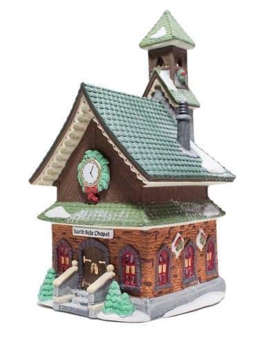 Vintage DEPARTMENT 56 "North Pole Chapel" Porcelain Christmas Village #5626-0 - Image 1