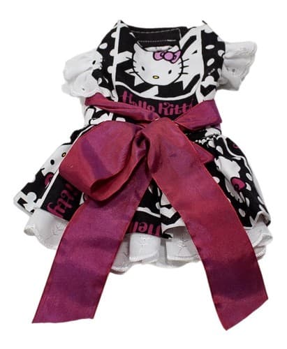 Designer LINDA HIGGINS Couture Classy Doggie Designs Hello Kitty Small Dog Dress - Image 1