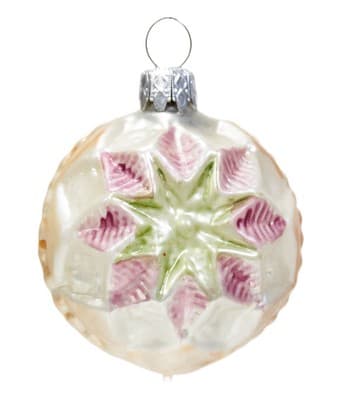 Vintage West Germany Spherical Shape Hand Painted Glass Christmas Ornament - Image 1