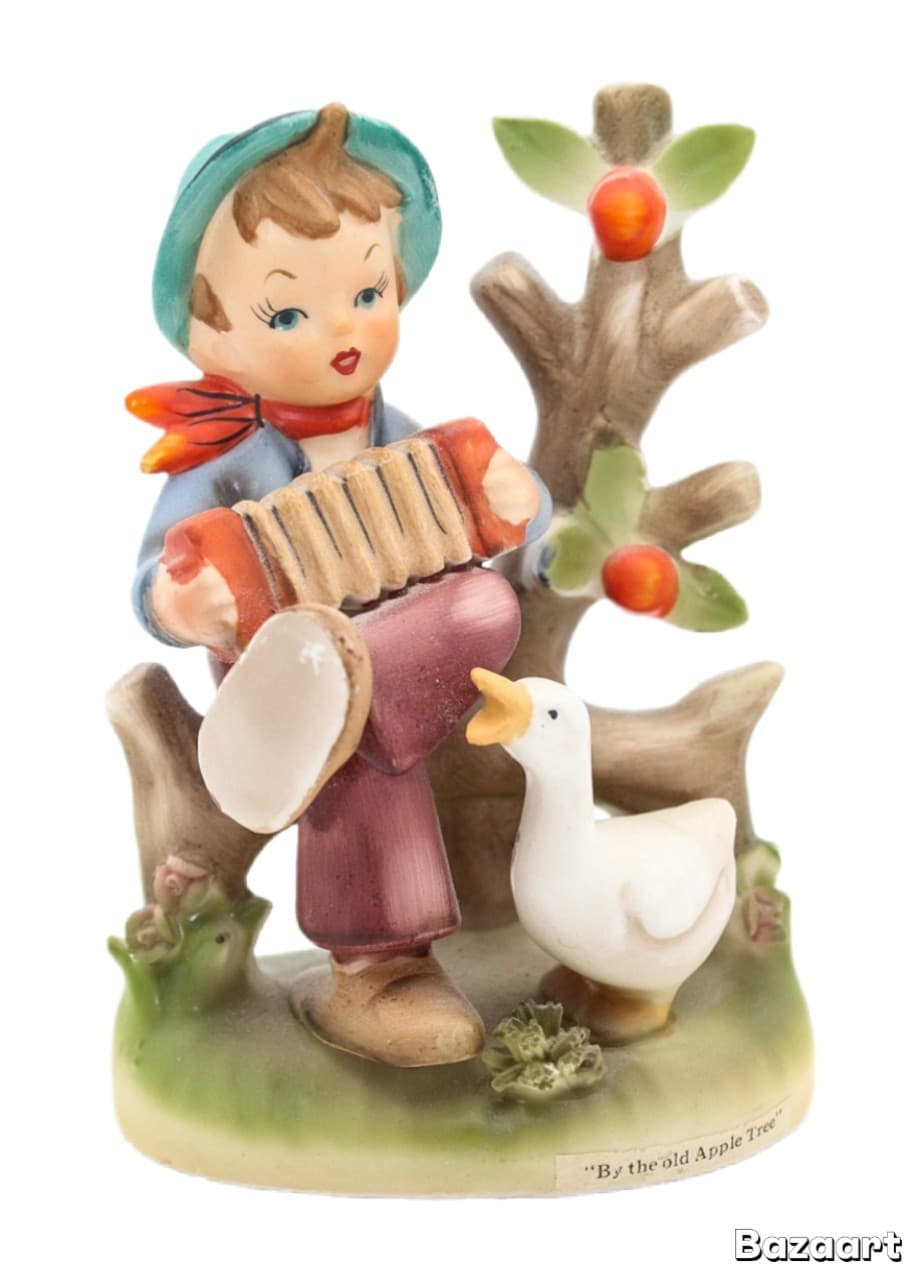 Erich Stauffer Vintage Hand Painted By The Old Apple Tree Porcelain Figure 5.5" - Image 1